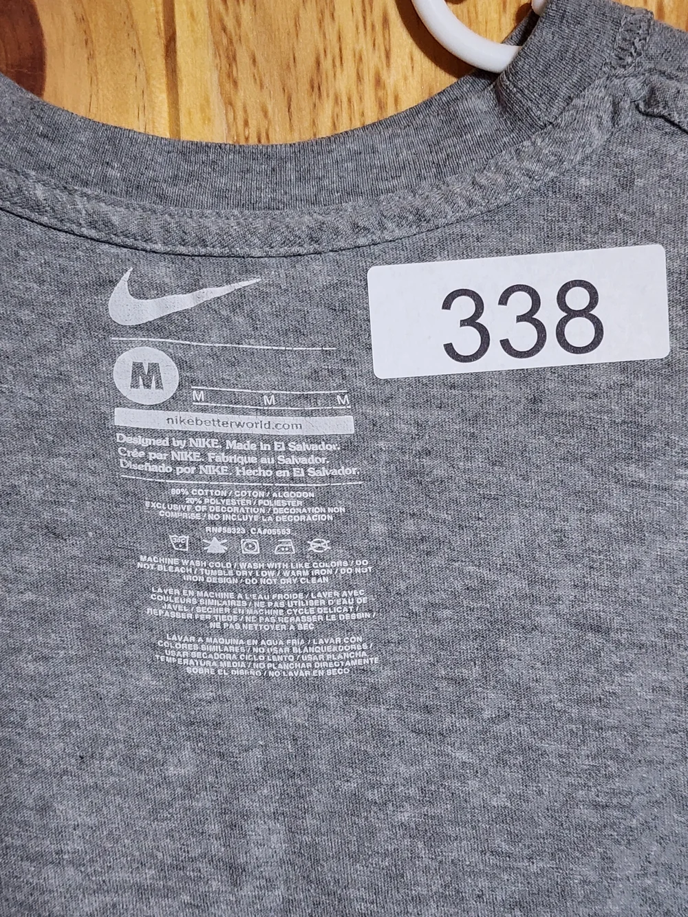 YOUTH M Nike Gray Tee with Orange Swoosh